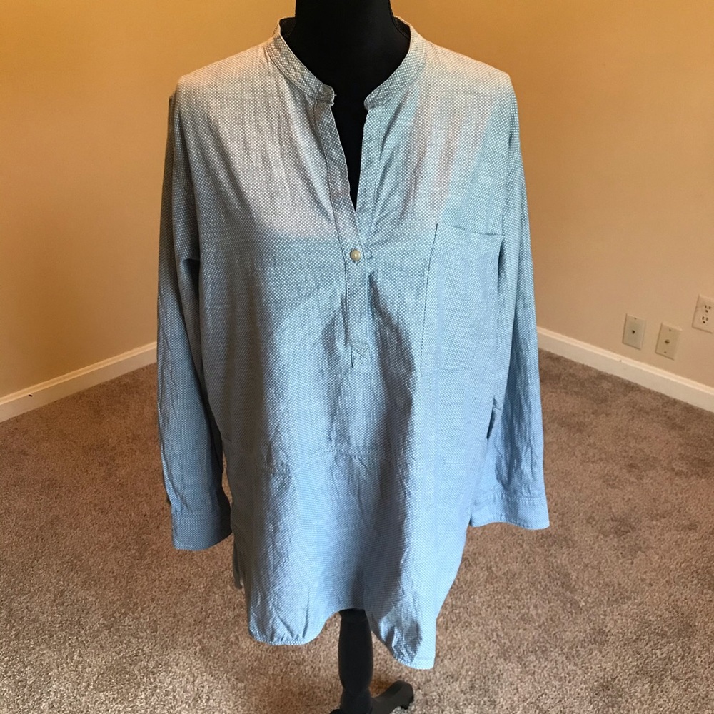 XL Women's Gap Chambray Micro Dot Tunic